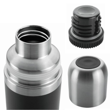 Logo trade corporate gifts image of: Vacuum bottle DINARA Schwarzwolf