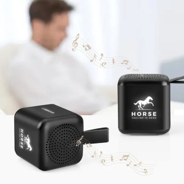 Logotrade promotional item image of: Mini speaker with enlighted logo for engraving