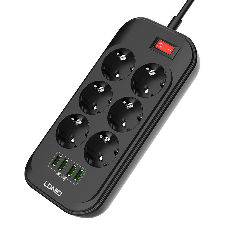 Logo trade promotional gifts image of: Power strip with USB ports