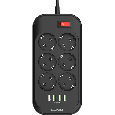 Logo trade business gift photo of: Power strip with USB ports