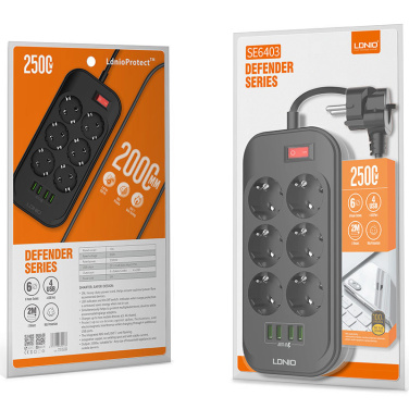 Logotrade promotional giveaways photo of: Power strip with USB ports