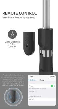 Logo trade business gift photo of: Selfie stick with tripod, K06