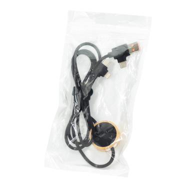 Logo trade promotional product photo of: 4in1 long wooden cable with elighted logo for engraving