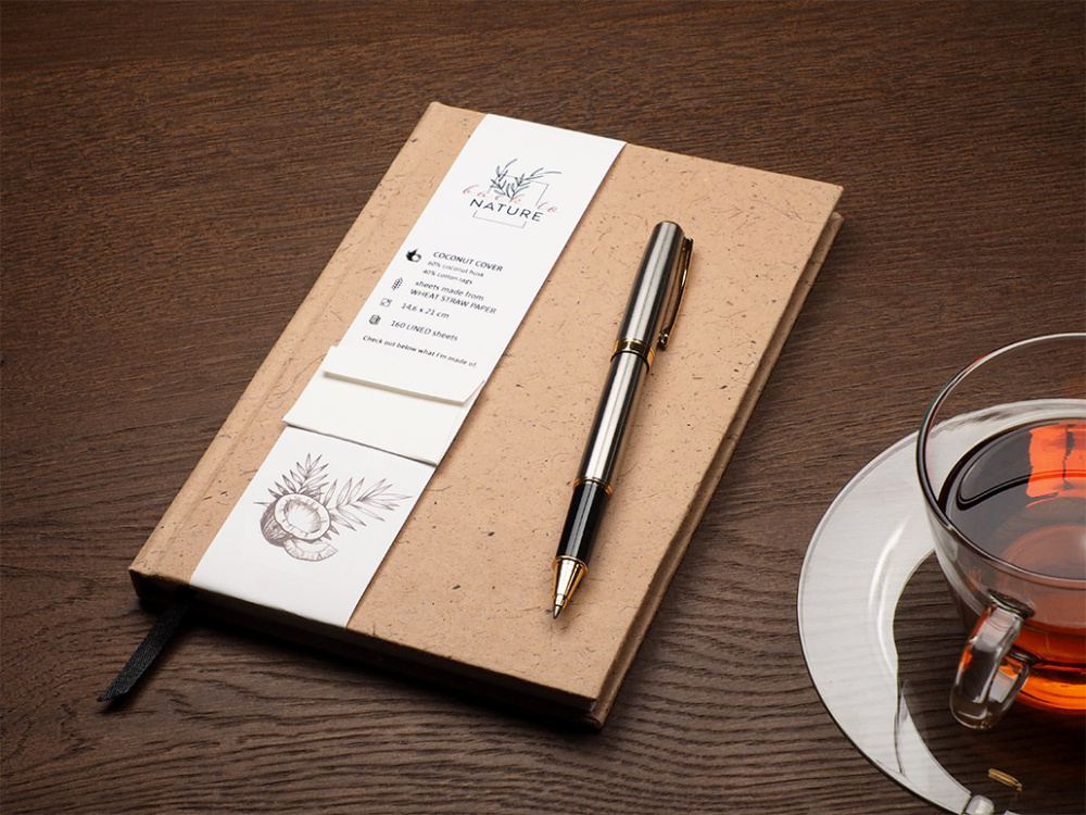 Logotrade promotional merchandise photo of: Recycled Coconut Notebook 209734100