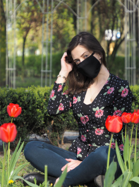 Logo trade promotional merchandise photo of: MARS PRO cotton mask (size M) with pocket and HEPA filter 1380165