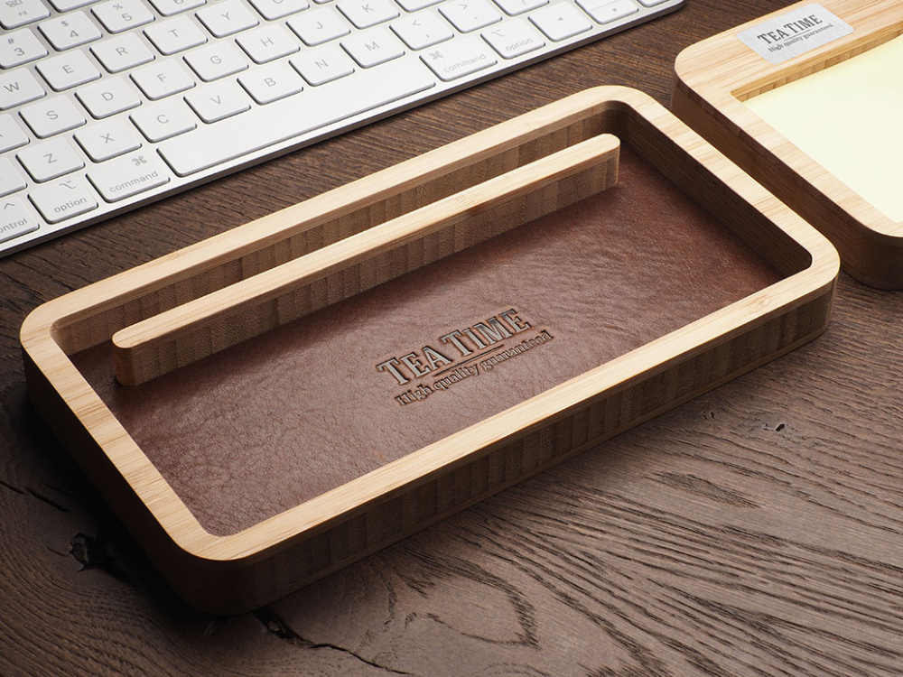 Logo trade advertising products image of: Wooden desk organiser 1852292