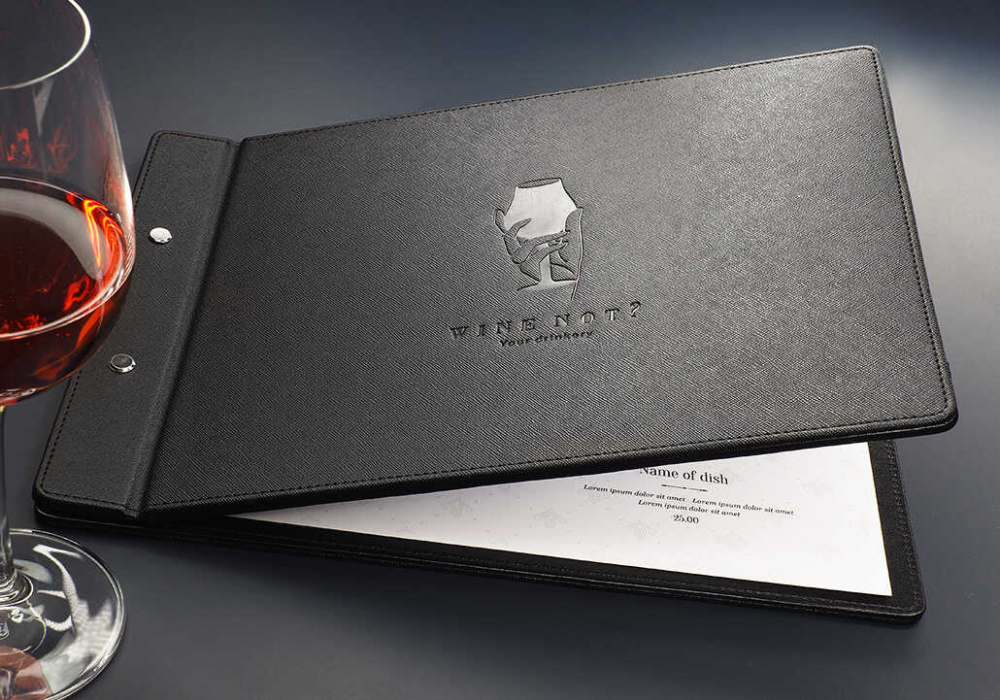 Logo trade corporate gifts image of: Menu cover 1083270