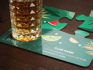 Logotrade promotional products photo of: Set of 4 PUZZLE glass coasters 1835117