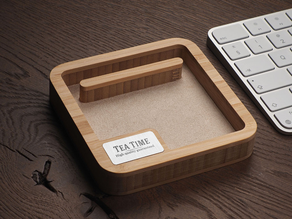 Logo trade promotional merchandise image of: Wooden desk organiser 1846292