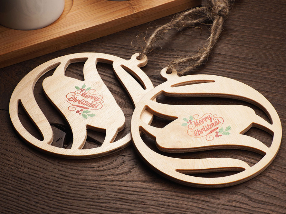 Logotrade promotional merchandise photo of: Wooden Christmas Decoration 1856121