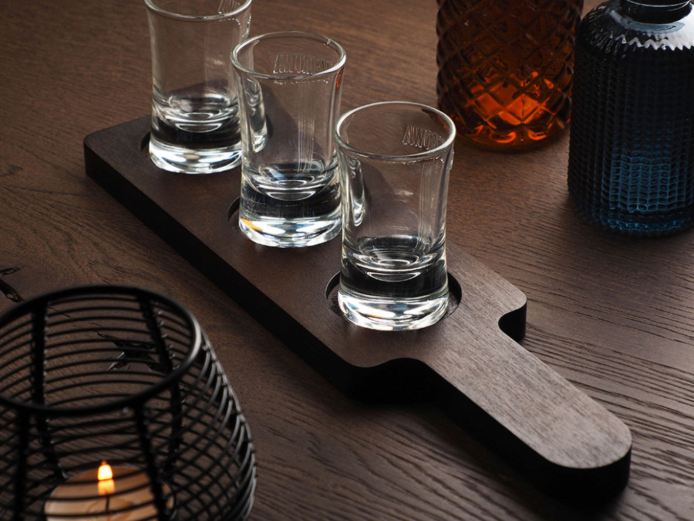 Logo trade promotional giveaway photo of: Wooden 3 Shot Serving Board 1863121