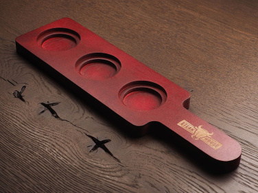 Logo trade corporate gifts image of: Wooden 3 Shot Serving Board 1863121