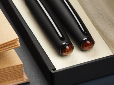 Logo trade corporate gifts picture of: Amber Pen set  1235036
