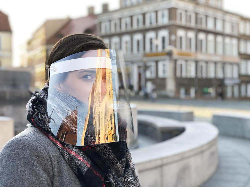 Logo trade promotional merchandise photo of: TEMIDA tilting face shield 1424162