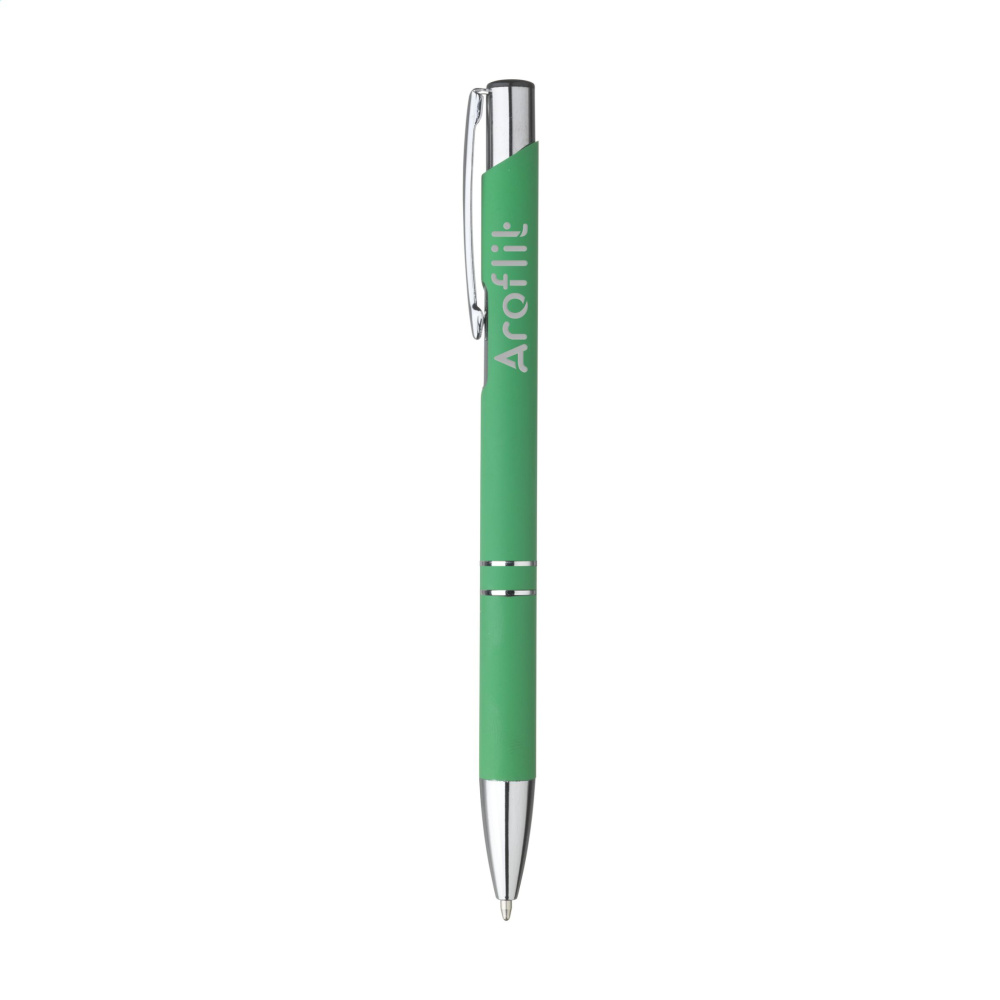 Logo trade promotional gift photo of: Ebony Soft Touch Accent pen