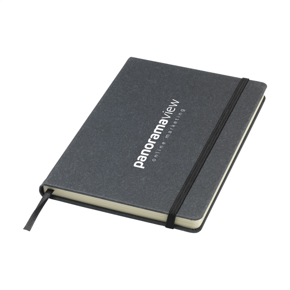 Logo trade advertising products image of: Montana Recycled Leather Paper Notebook A5