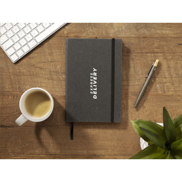 Logotrade promotional item image of: Montana Recycled Leather Paper Notebook A5