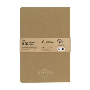 Logo trade promotional giveaways image of: Paper Notebook GRS Washable Kraft Cover A5