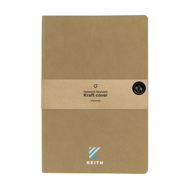 Logotrade promotional merchandise picture of: Paper Notebook GRS Washable Kraft Cover A5