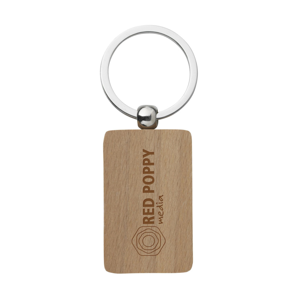 Logotrade advertising product picture of: WoodKey Rectangle keychain