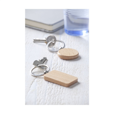 Logo trade promotional items picture of: WoodKey Circle keychain