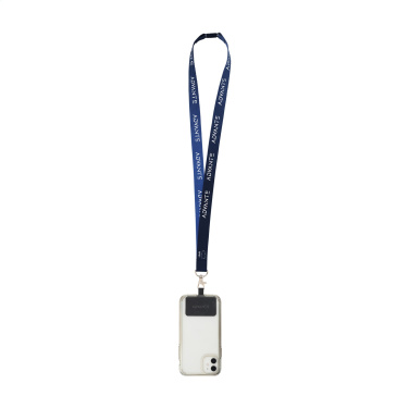 Logo trade promotional giveaway photo of: Lanyard Sublimation Safety RPET 2 cm with Patch