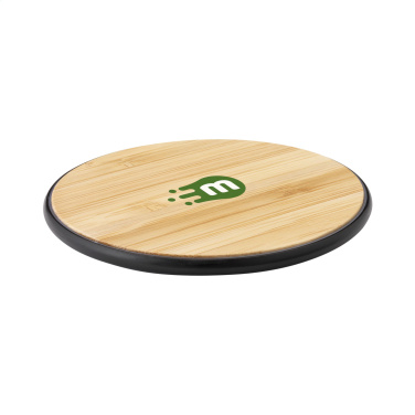 Logo trade promotional giveaways picture of: Bamboo 10W Wireless Charger wireless fast charger