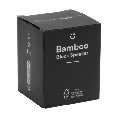 Logotrade promotional merchandise photo of: Bamboo Block Speaker with wireless charger