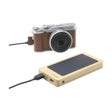 Logo trade advertising products image of: Solar Powerbank 8000+ Wireless Charger