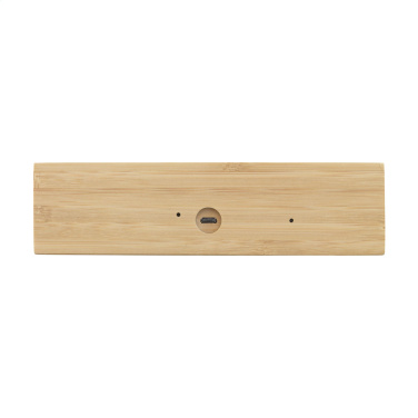 Logotrade promotional merchandise photo of: Bamboo Alarm Clock with Wireless Charger