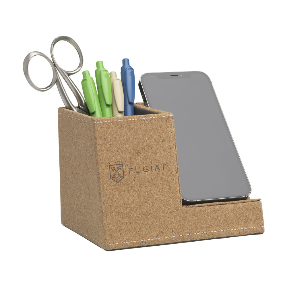 Logo trade promotional items image of: Ecork Pen Holder Wireless Charger