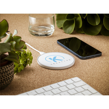 Logo trade business gifts image of: Coil RCS Recycled Wireless Charger