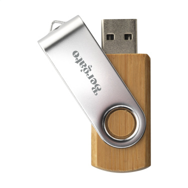 Logo trade promotional items picture of: USB Twist Bamboo 8 GB