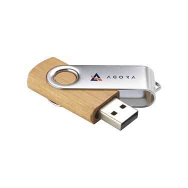 Logotrade promotional gift image of: USB Twist Bamboo 8 GB
