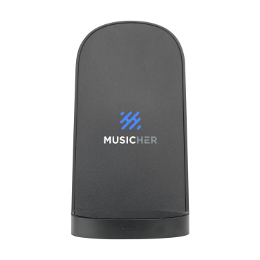 Logo trade corporate gifts image of: Triple-Up RCS Recycled ABS Wireless Charger Stand