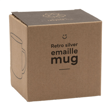 Logo trade promotional item photo of: Retro Silver Enamel Mug 350 ml