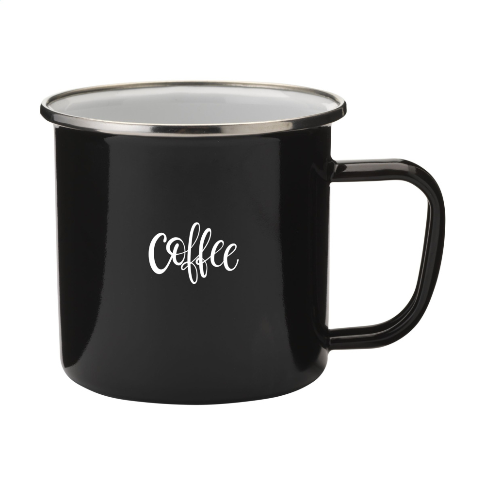 Logo trade promotional item photo of: Retro Silver Enamel Mug 350 ml