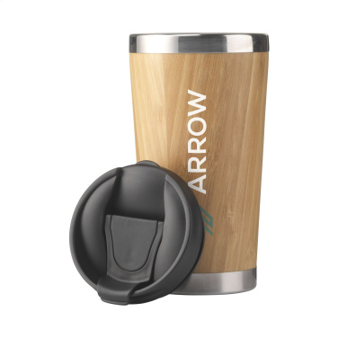 Logo trade promotional merchandise photo of: Tokyo 450 ml bamboo thermo cup