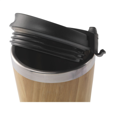 Logo trade business gifts image of: Tokyo 450 ml bamboo thermo cup