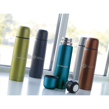 Logotrade promotional item image of: Frosted Bottle RCS Recycled Steel 500 ml thermo bottle