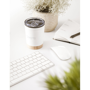 Logo trade promotional merchandise image of: Kobe Bamboo RCS Recycled Steel 350 ml coffee cup