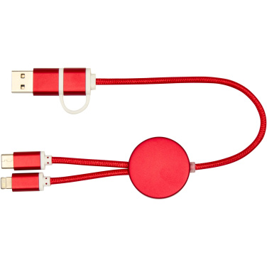 Logo trade corporate gift photo of: Alasia 5-in-1 recycled aluminium and plastic 30 cm data sync and 27W fast charge cable