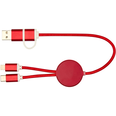Logo trade corporate gift photo of: Alasia 5-in-1 recycled aluminium and plastic 30 cm data sync and 27W fast charge cable