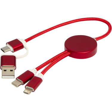 Logotrade promotional giveaway image of: Alasia 5-in-1 recycled aluminium and plastic 30 cm data sync and 27W fast charge cable