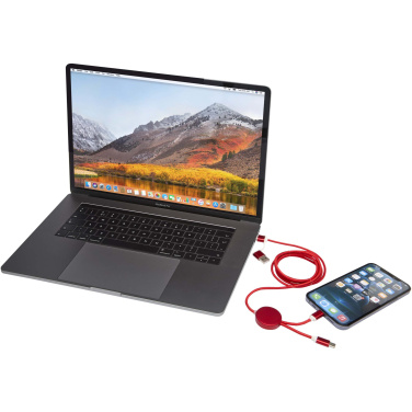 Logo trade promotional items picture of: Alasia 5-in-1 recycled aluminium and plastic 150 cm data sync and 27W fast charge cable