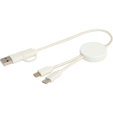 Logotrade promotional products photo of: Citala 5-in-1 recycled plastic 30 cm data sync and 27W fast charge cable