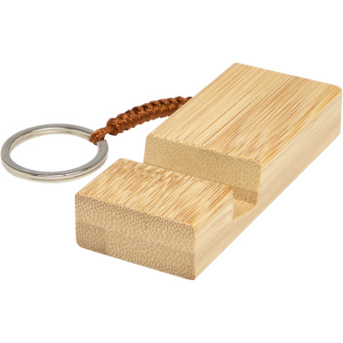 Logotrade promotional gift picture of: Bosona bamboo phone holder with keychain