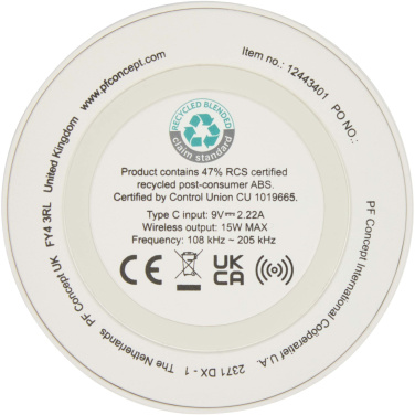 Logo trade promotional giveaways picture of: Freal 15W recycled plastic wireless charging pad