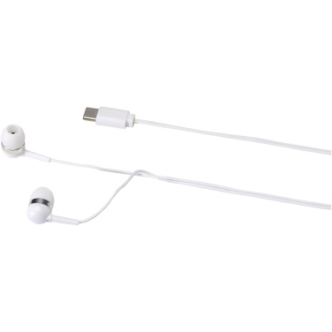 Logotrade promotional merchandise image of: Dofida wired Type-C earbuds with recycled plastic storage box