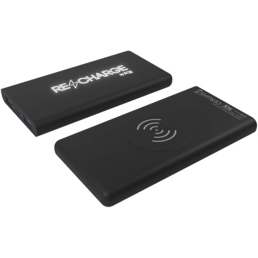 Logo trade business gifts image of: SCX.design P40 10.000 mAh light-up wireless rubber power bank